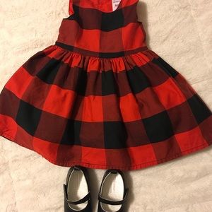 Red and black formal dress